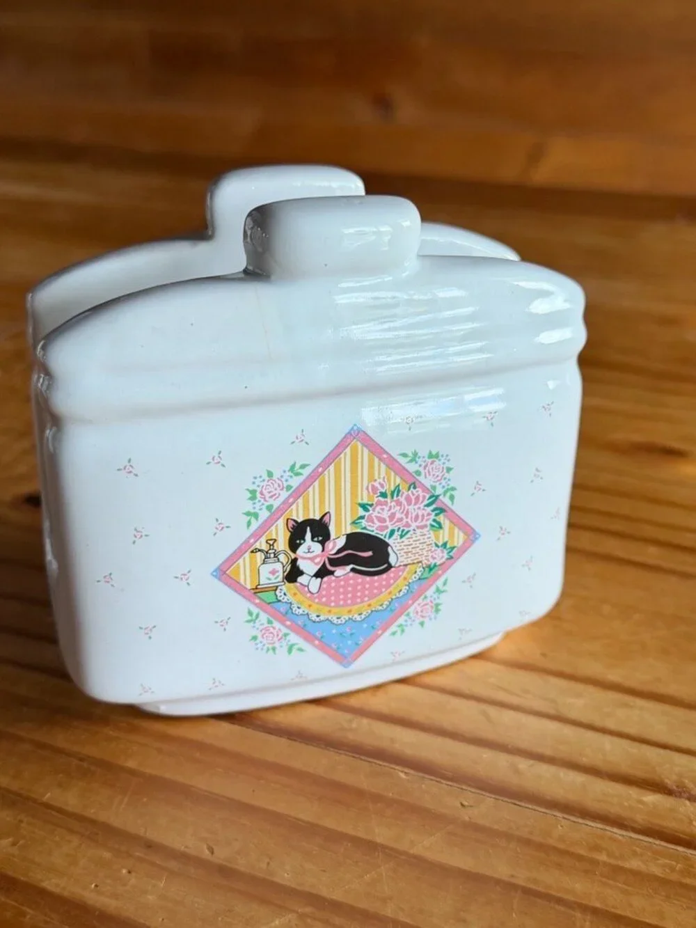 Vintage Country Cat Kitchen Decor Set – Pitcher, Napkin Holder & Spoon Rest